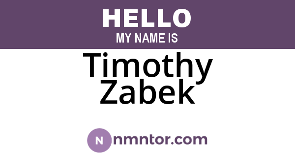 Timothy Zabek