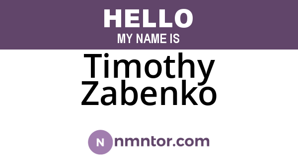 Timothy Zabenko