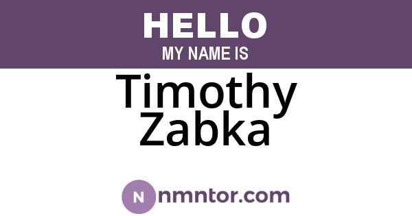 Timothy Zabka