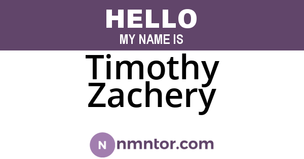 Timothy Zachery