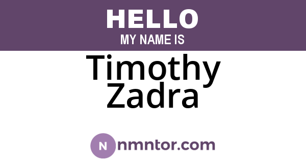 Timothy Zadra
