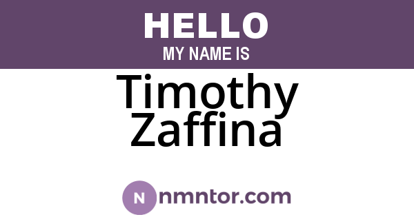 Timothy Zaffina