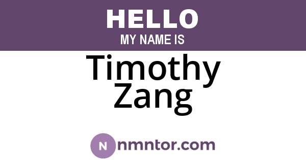 Timothy Zang