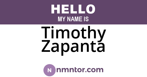 Timothy Zapanta