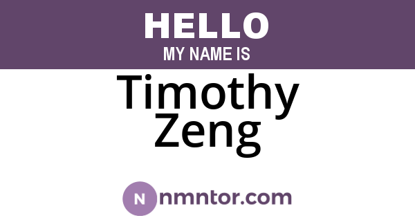 Timothy Zeng