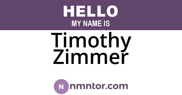Timothy Zimmer