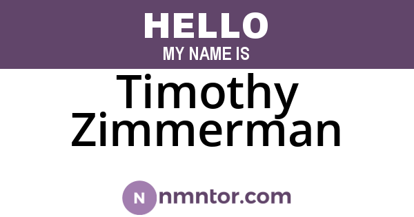 Timothy Zimmerman