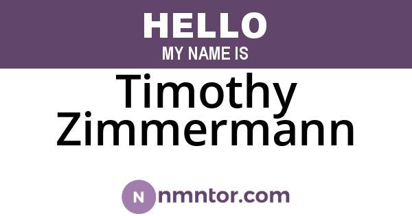 Timothy Zimmermann
