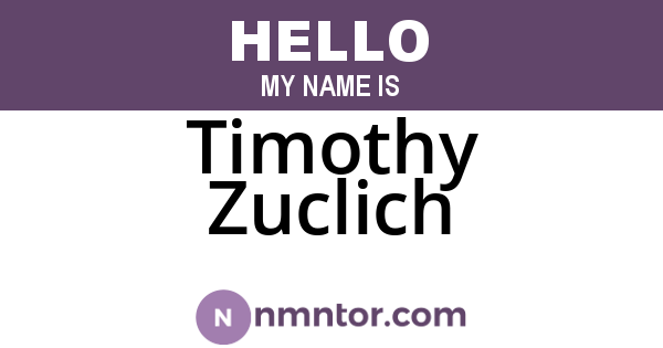 Timothy Zuclich