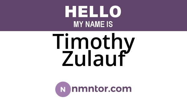 Timothy Zulauf