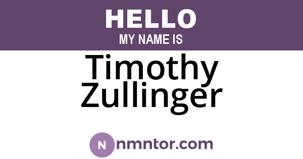 Timothy Zullinger