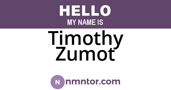 Timothy Zumot