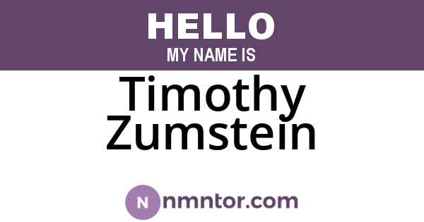 Timothy Zumstein