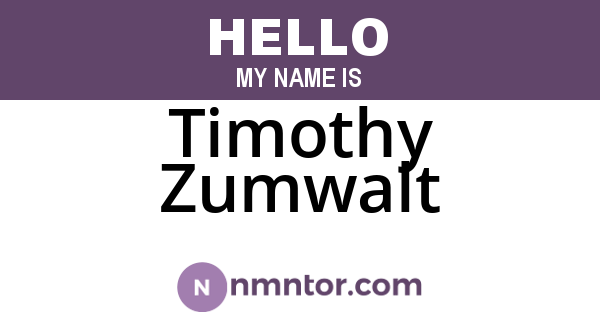 Timothy Zumwalt