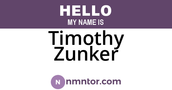 Timothy Zunker