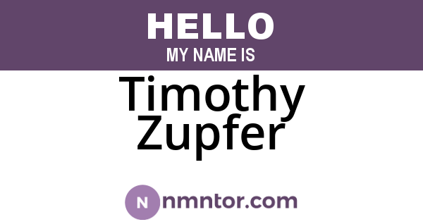 Timothy Zupfer