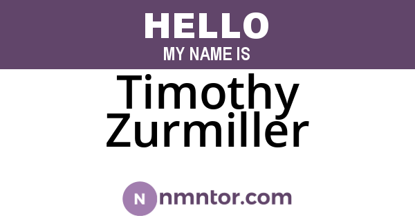 Timothy Zurmiller