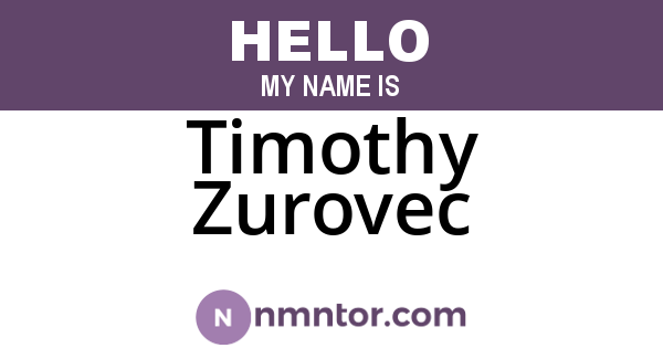 Timothy Zurovec