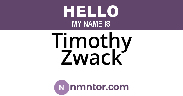 Timothy Zwack