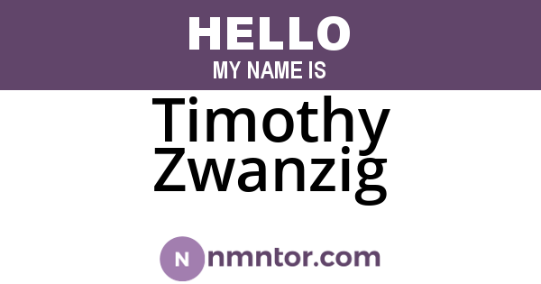 Timothy Zwanzig