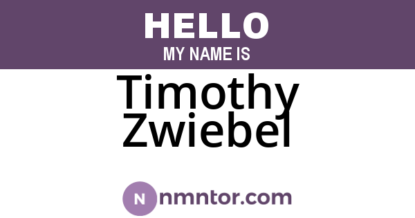 Timothy Zwiebel
