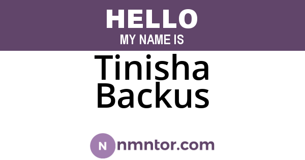 Tinisha Backus