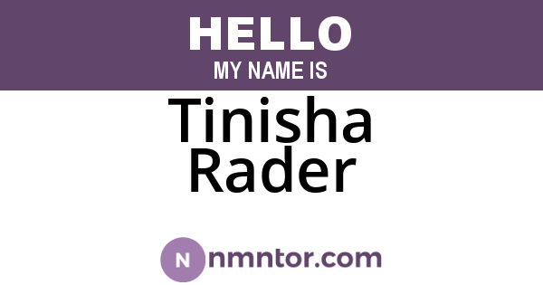 Tinisha Rader
