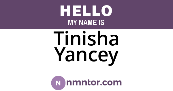 Tinisha Yancey