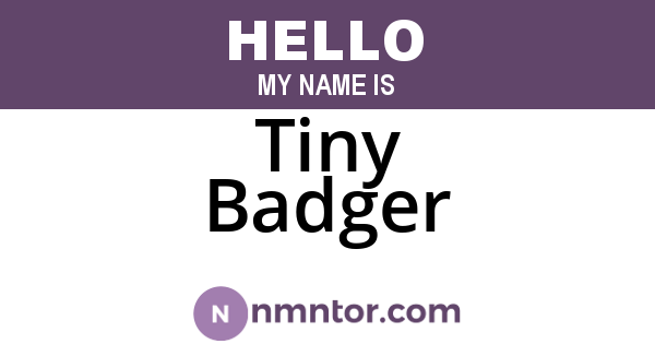 Tiny Badger