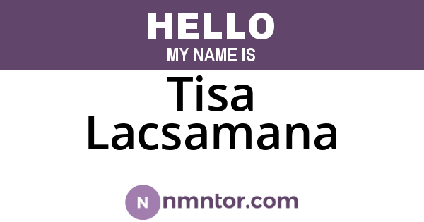 Tisa Lacsamana