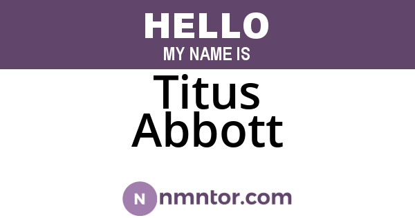 Titus Abbott