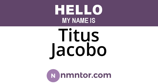 Titus Jacobo