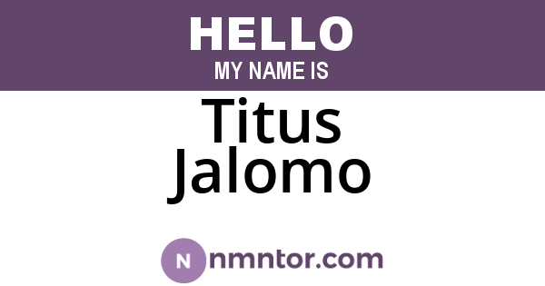 Titus Jalomo