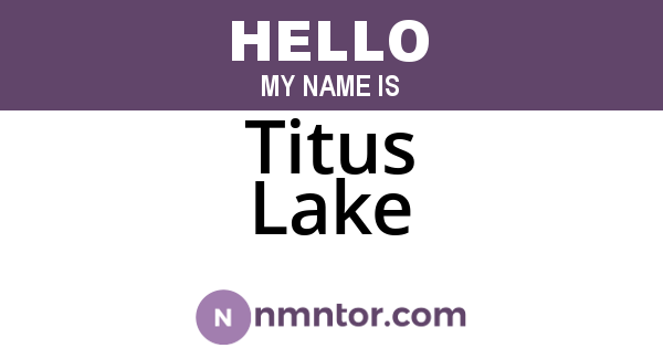 Titus Lake
