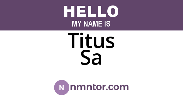 Titus Sa