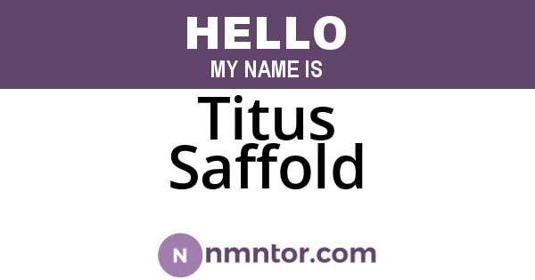 Titus Saffold