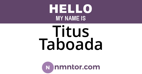 Titus Taboada
