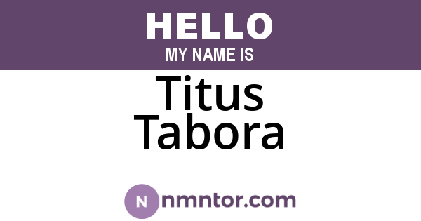 Titus Tabora