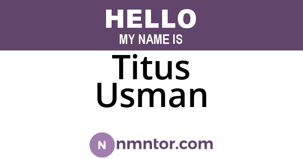 Titus Usman