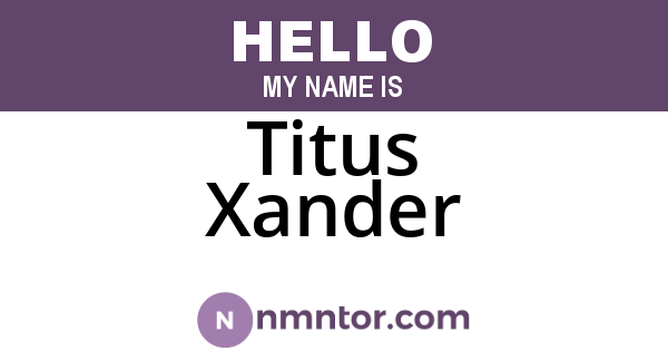 Titus Xander