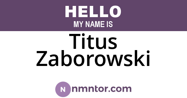 Titus Zaborowski