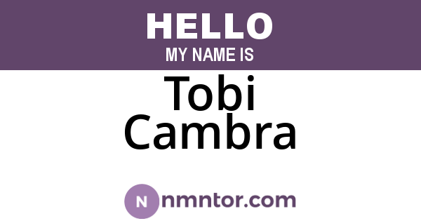 Tobi Cambra