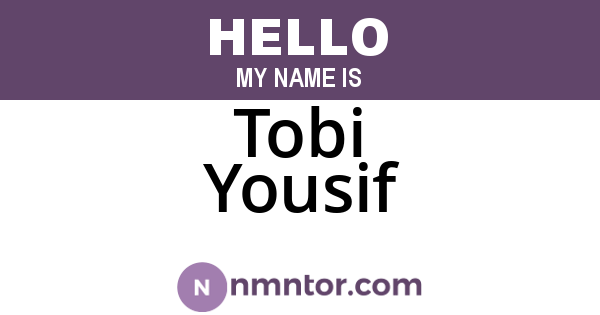 Tobi Yousif