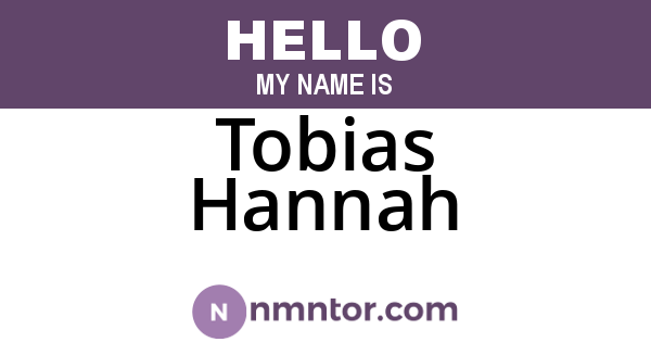 Tobias Hannah