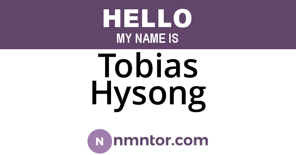 Tobias Hysong
