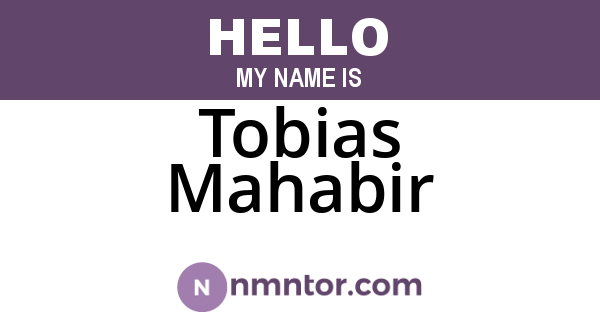 Tobias Mahabir