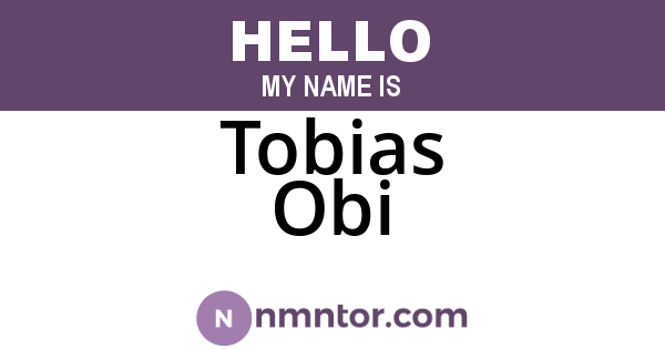 Tobias Obi