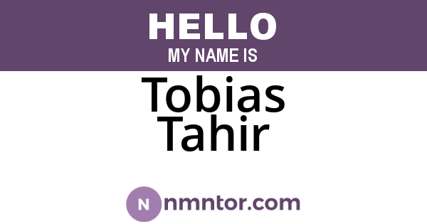 Tobias Tahir