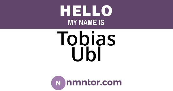 Tobias Ubl