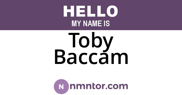 Toby Baccam
